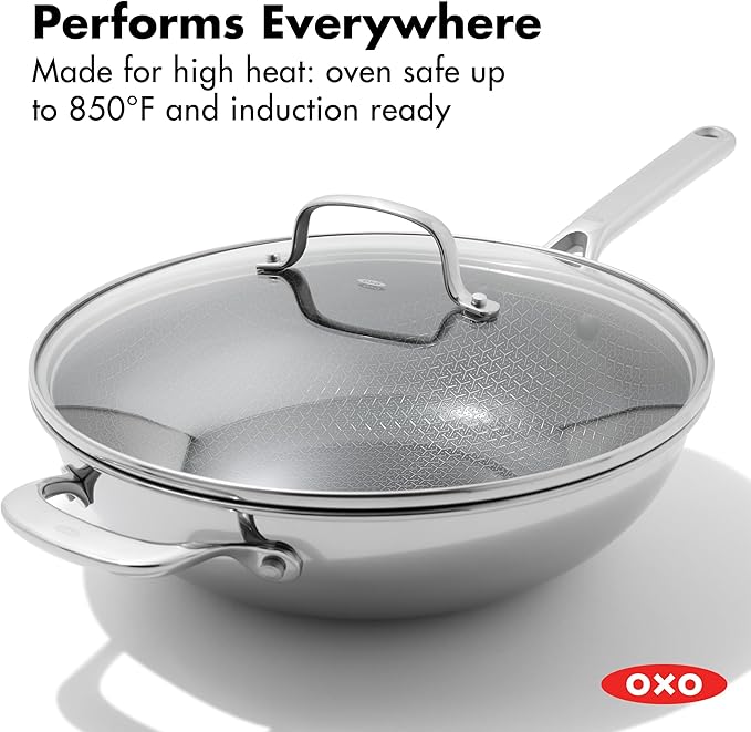 Wok OXO Hybrid 12 pulgadas con tapa de vidrio antiadherente libre de PFAS miniatura 7