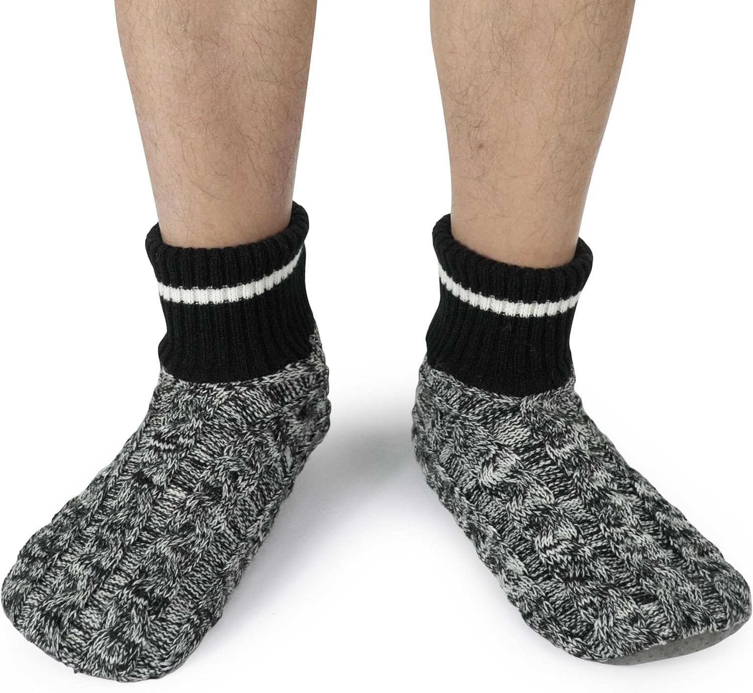 BenSorts Men Fuzzy Slipper Socks with Grippers House Socks Gifts Christmas
