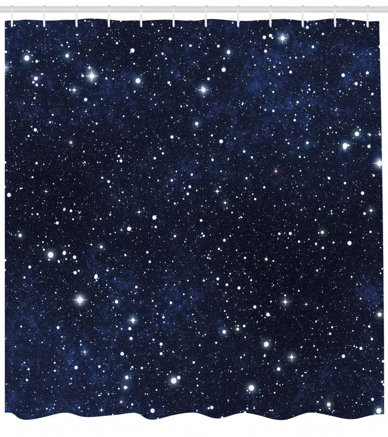JHTRSJYTJ Shining stars in the night sky Shower curtain is suitable for bathroom,polyester waterproof,12hooks,180X180cm,home decoration