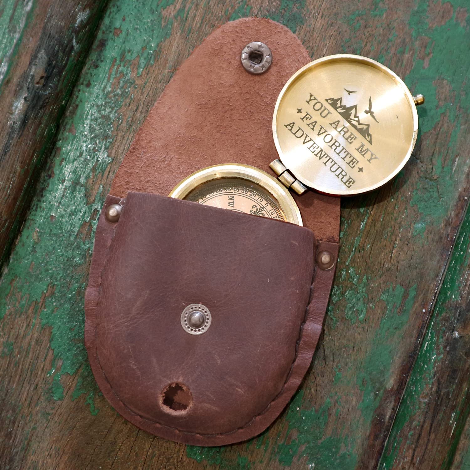 Brújula de bolsillo grabada - Regalos de aniversario para hombres, regalos para cazadores, regalos de relación de larga distancia, brújula de supervivencia, brújula de senderismo,