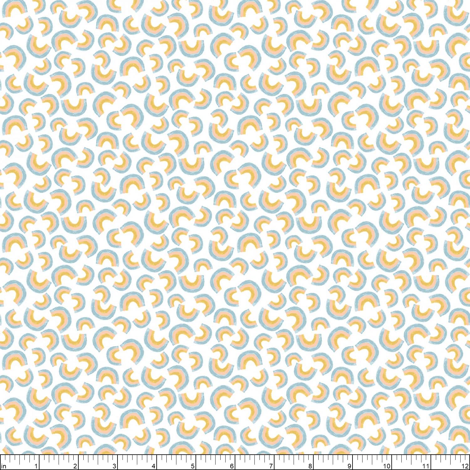 Dear Stella Designs Dear Stella Digital Koala Me Crazy Rainbow Fabric, White