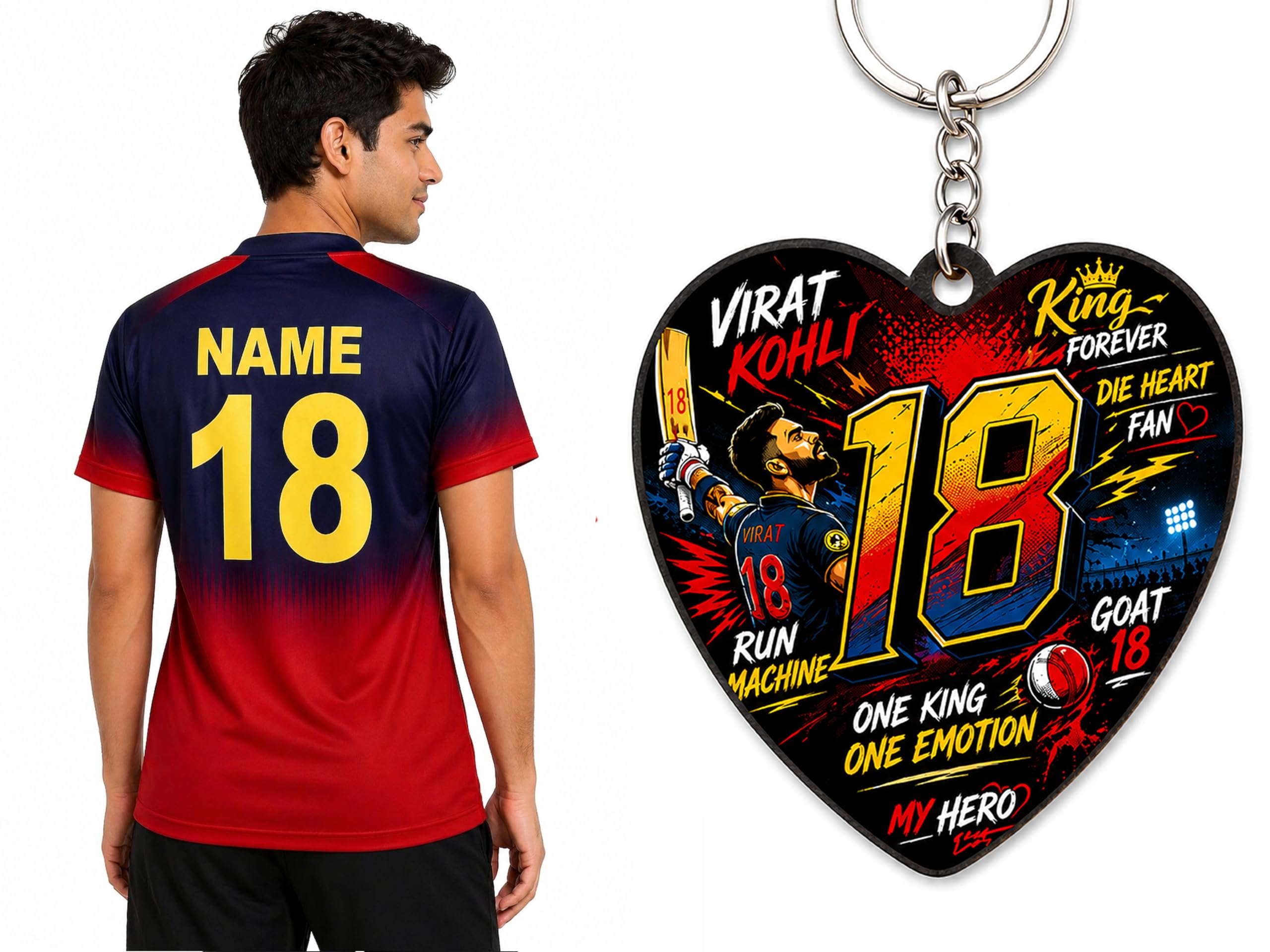 Keychain+Personalized Sportswear for Pitch Game Tee Name Number Breathable Fabric-image-38