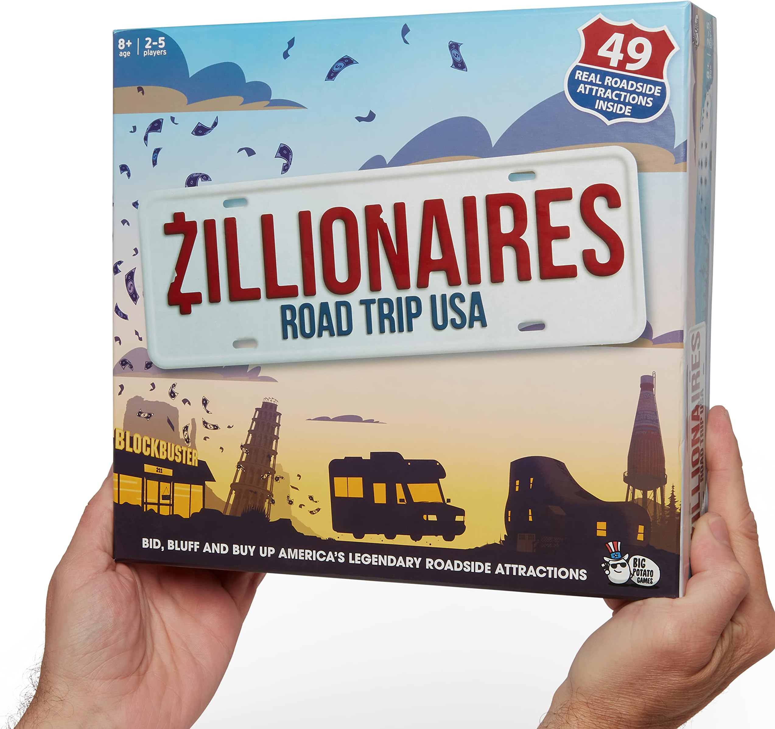Big Potato Zillionaires Road Trip USA: Family Board Game for Kids and Adults, Board Games for Families, Best New Board Games, Great for 2 – 5 Players…
