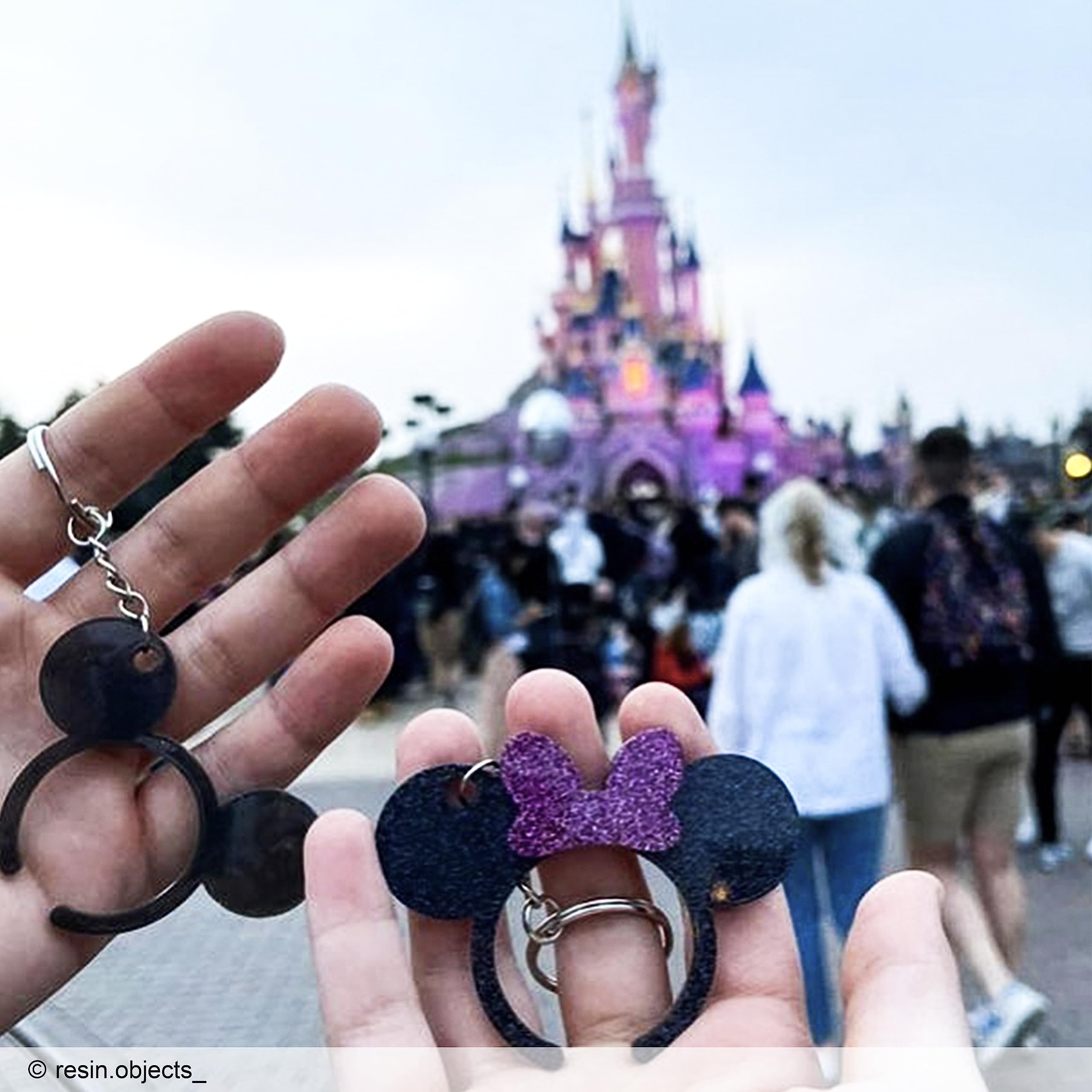 Moule en silicone pour résine époxy Mickey et Minnie Mouse - Créez des porte-clés Disney, étiquettes pour enfants, pendentifs et bijoux DIY