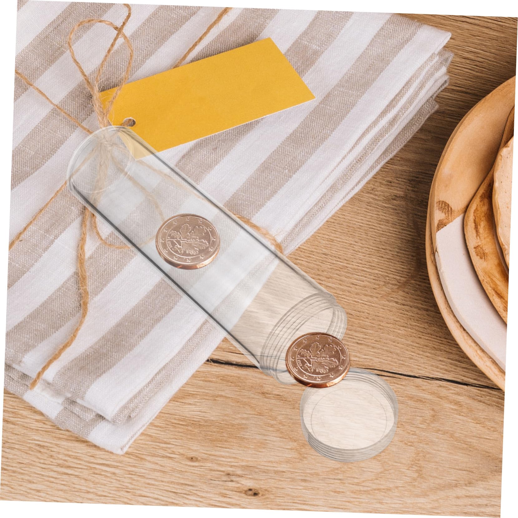 SEWACC 30 Piezas tubo transparente tubo de almacenamiento de monedas portamonedas coleccionables tubos de almacenamiento de monedas tapa tubo de moneda de medio dolar tubos de monedas