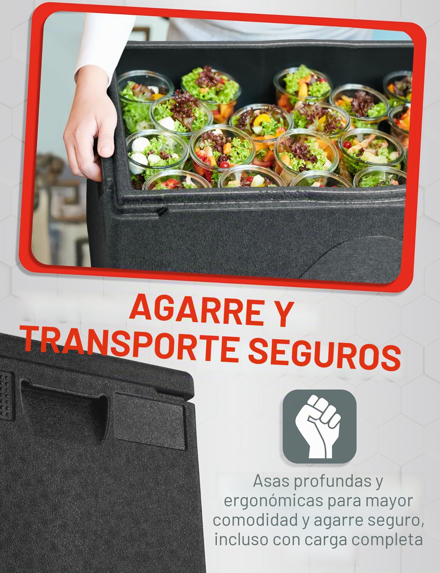 Professional. La Caja isotérmica con un Interior Liso y Tapa Cerrando Perfectamente.