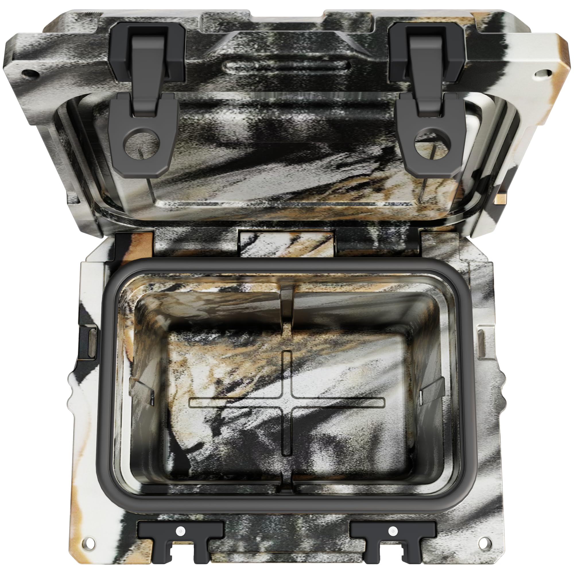 Cubix Outdoors QuadraX 10QT chłodząca formowana rotacyjnie, izolowana, przenośna, twarda lodówka, 5-dniowa retencja na zimno z 2 wbudowanymi uchwytami na kubki