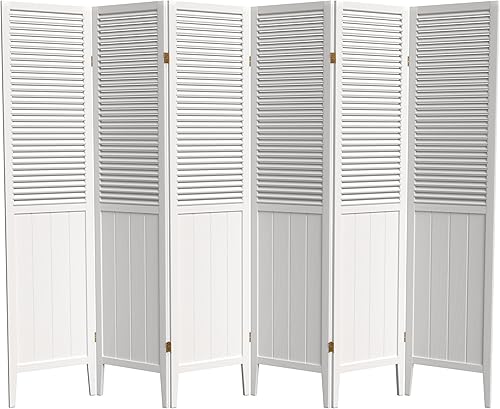 Miniatura 7 de Oriental Furniture - Divisor de abalorios de 6 pies de alto, color blanco, 3 paneles