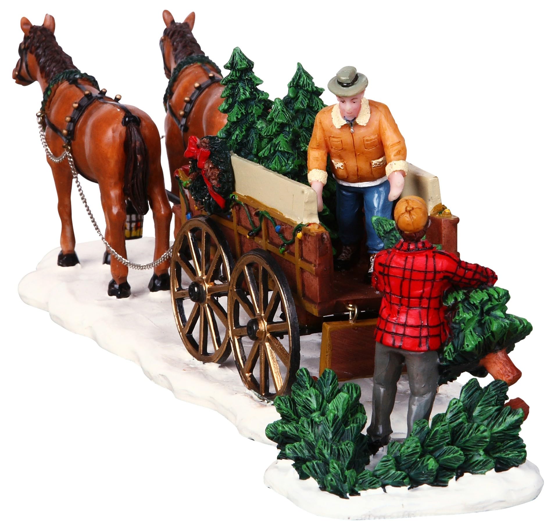 Lemax 43451 Décoration chariot et sapins de Noël