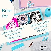 Vista 6 de iVyne Almohadilla de luz con cable para desmalezar vinilo - Caja de luz A4 para dibujar - Tablero de luz para trazar - Caja de luz para pintura