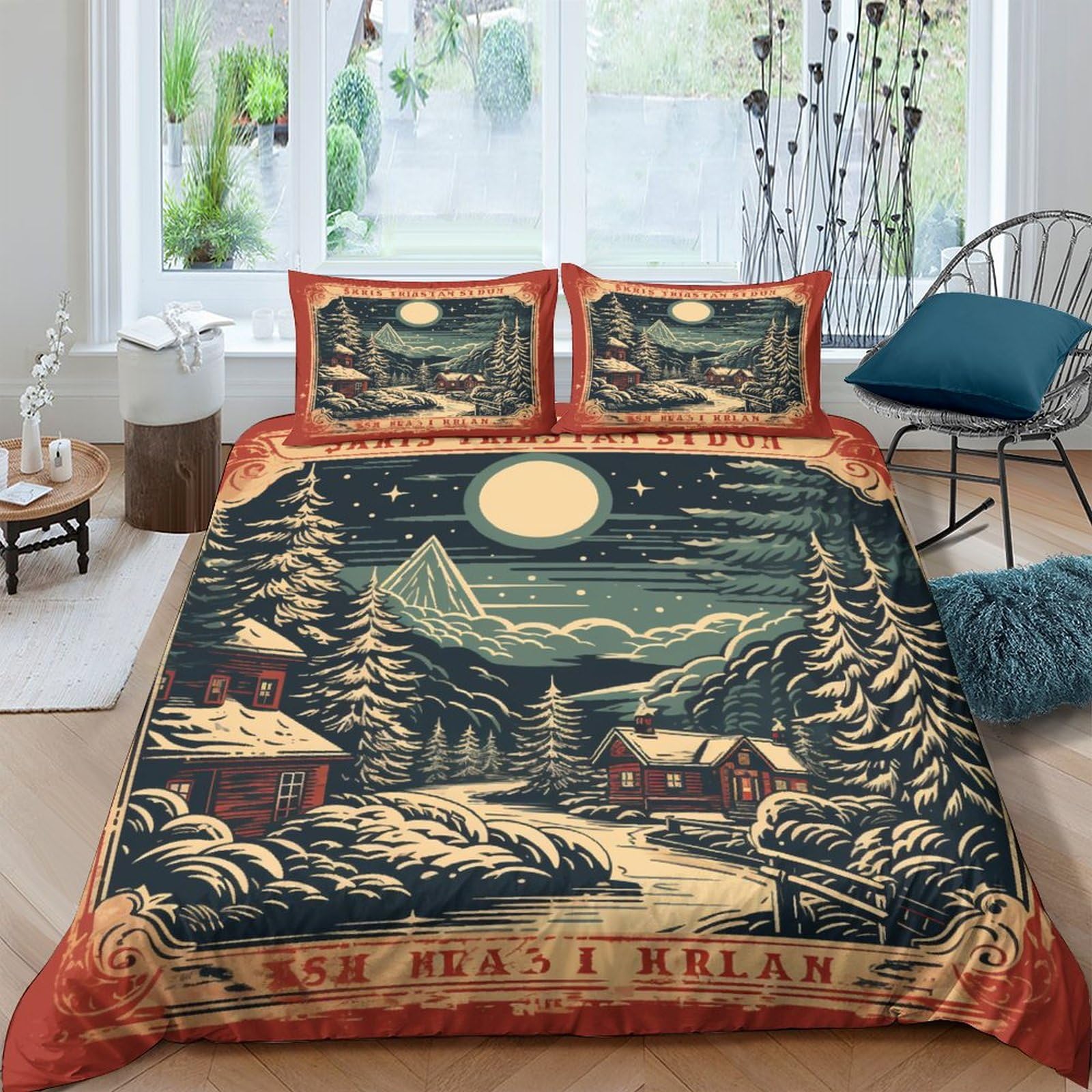 Housse de couette Noël 3D imprimé pour créer une ambiance de fêtes en famille