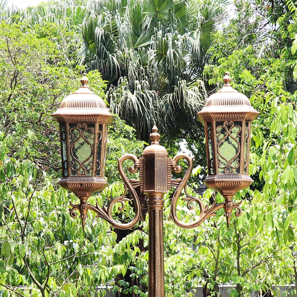 Genérico Farola tradicional de bronce con 2 postes de luz