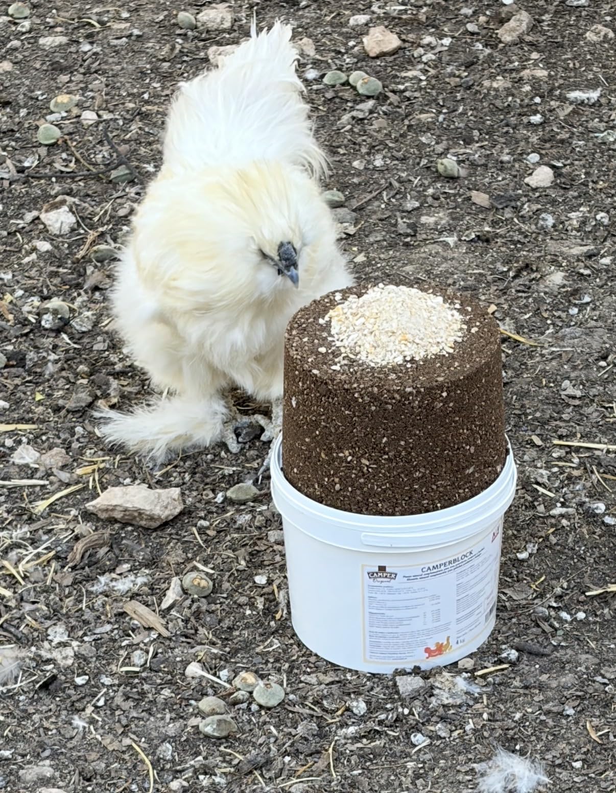 4 kg blok mineralny dla drobiu z makro- i mikrominerałami dostarcza organicznego wapnia, witamin i zbóż