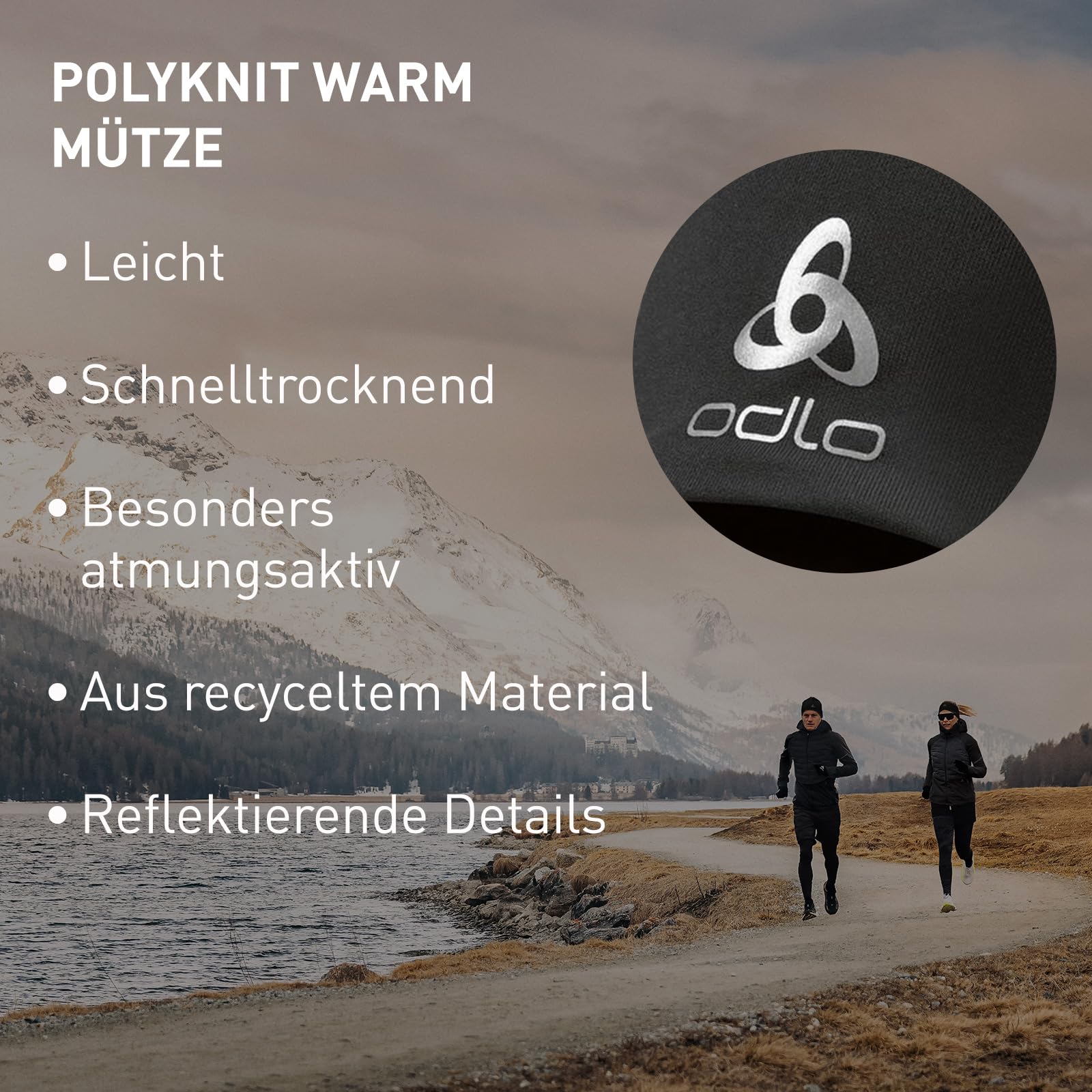 Odlo Mütze für Herren und Damen Polyknit Fan Warm | Winter Sportmütze mit Länderflagge | Beanie