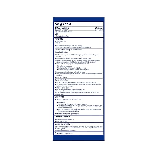 Miniatura 33 de Differin Adapalene Gel 0.1% Tratamiento acné, 0.03 oz