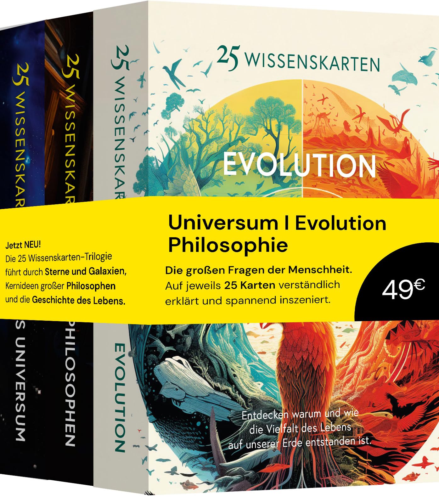 Die 25 Wissenskarten-Trilogie: Universum, Evolution, Philosophie: Der Wissens-Boost im Kartenformat (25 Wissenskarten: Die Wissens-Serie zum Sammeln)