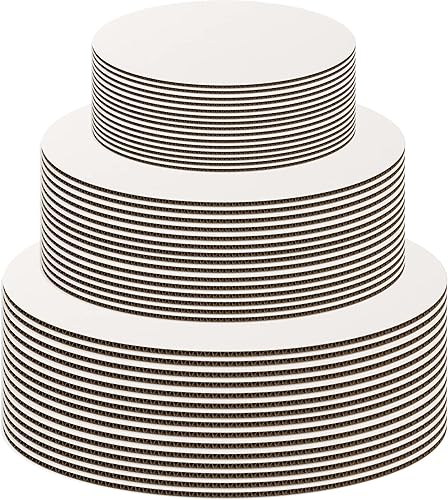 Juego de tablas redondas blancas para tartas paquete de 18 6 piezas de 6, 8 y 10 pulgadas  Círculos redondos de cartón  Bandeja desechable para base