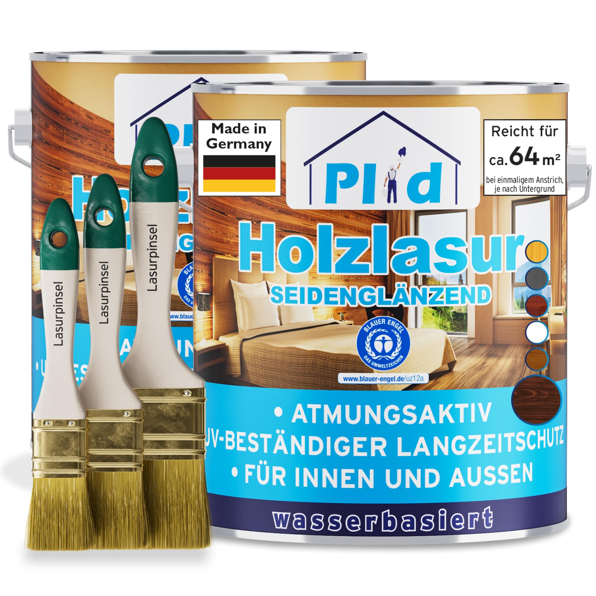 PLID® Barniz para madera de palisandro para interior y exterior, 5 l, barniz protector para madera exterior con protección UV resistente a los rayos UV, imprimación para madera exterior, gel protector