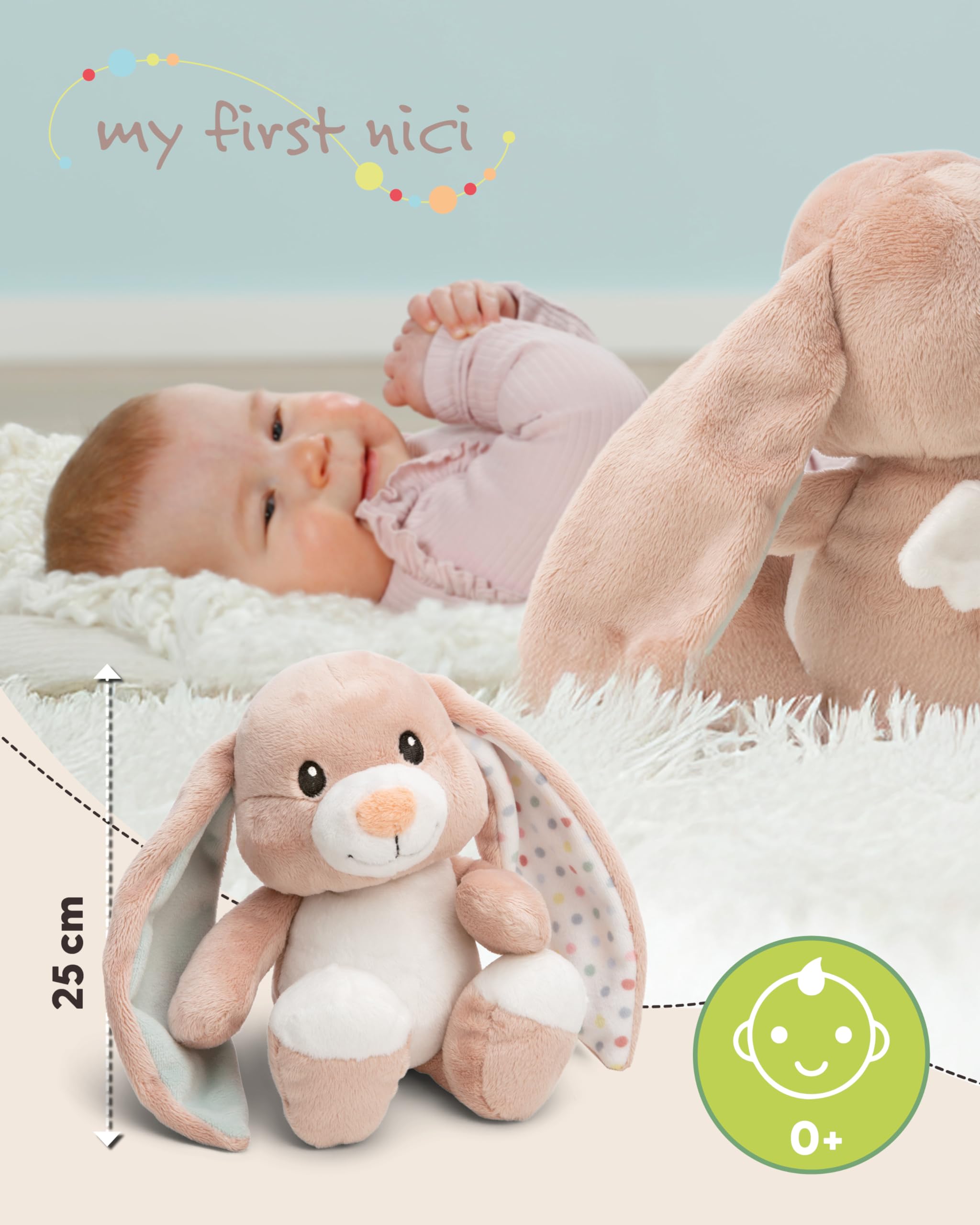 NICI soft toy bunny Fjella 25cm - pink - Fluffy plush, cute to cuddle and play with, for children & adults, great gift idea - 61885 - Image 3
