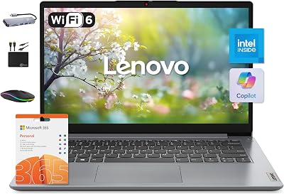 Lenovo IdeaPad 14" Laptop Computer 2025, 12GB RAM, 884GB Storage (256GB SSD +128GB eMMC +500GB Ext), Intel Core Processor, UHD Graphics, Long Battery WiFi-6, MarxsolAccessory, 1-Yr Office 365, Win 11
