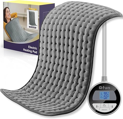 Almohadilla térmica para aliviar el dolor de espalda, grande, 17 x 33 pulgadas, almohadilla térmica eléctrica húmeda para dolor de espalda muscular,