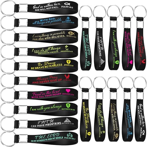 IDREAMBAND Christian Religious Bulk Keychains with Bible Verses Church Gifts