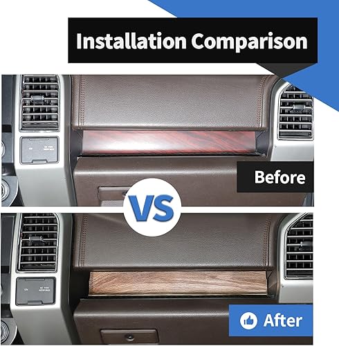 Miniatura 2 de Voodonala Cubierta de panel de tablero de consola central para Ford F150 2015-2020 compatible con Ford F150 2015-2020 (ABS, madera, 4 piezasjuego)