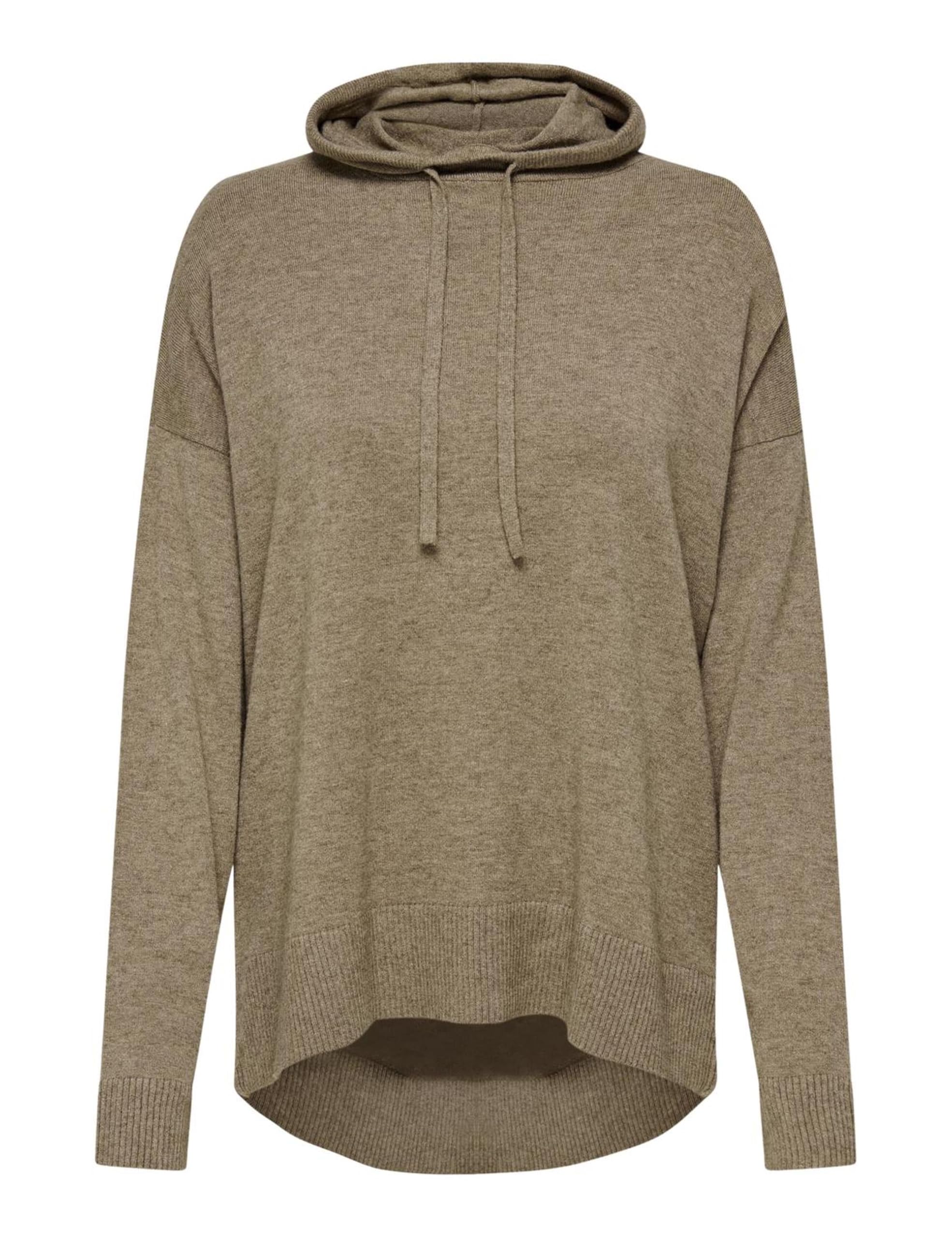 ONLY Women's Onlibi LS Loose Long Hood CC KNT Knitted Jumper, Malt Ball/Detail: Melange, M