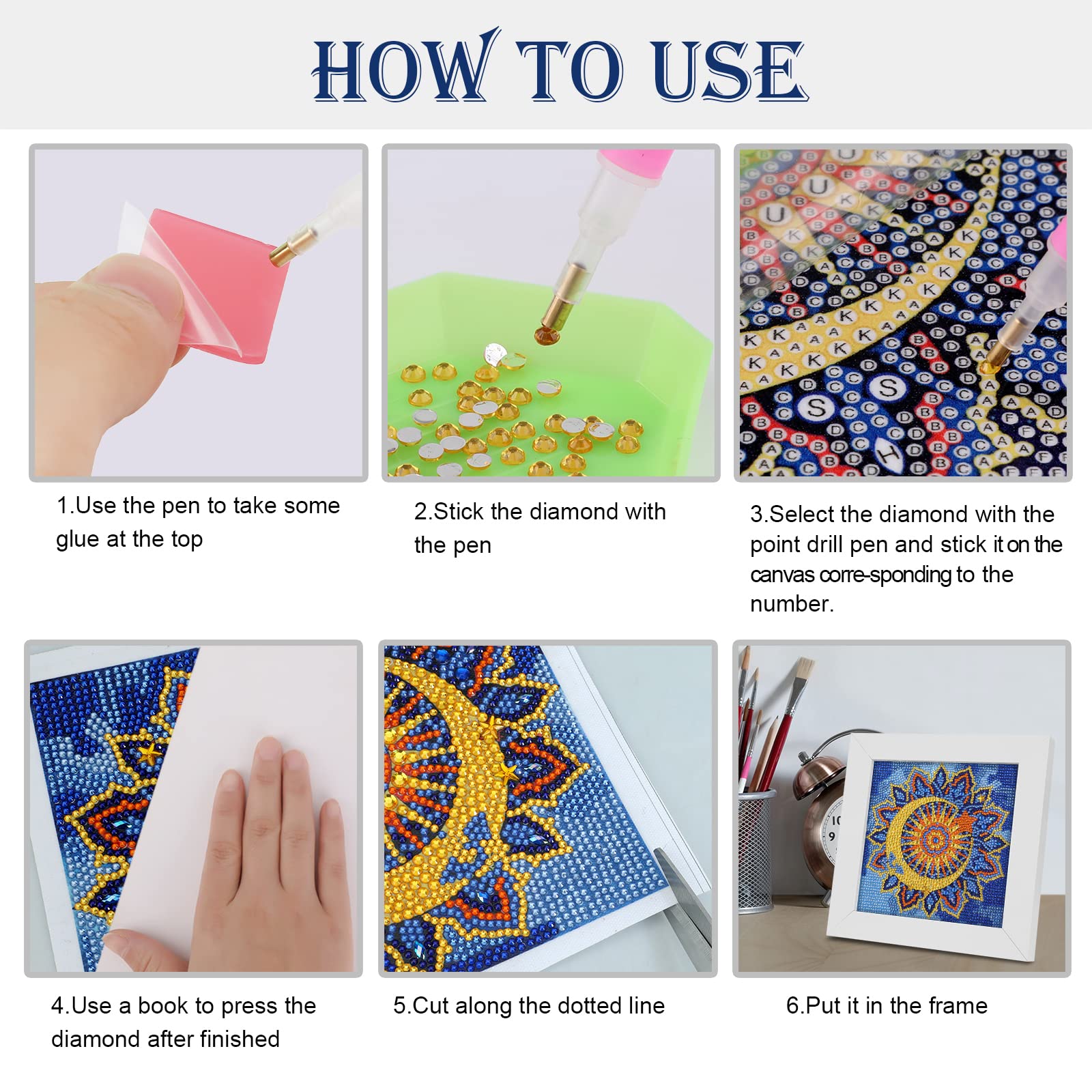 MWOOT 5D DIY Diamond Art Painting Kit per Bambini, Poco Unicorno Pittura Diamante Kit Completo per Ragazze, Fai da te Ricamo Punto Croce Strass Illustrazioni per Camera Cucina Decorazione(15x15CM