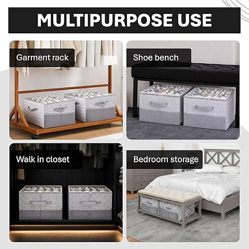 Miniatura 4 de ALCOVA Organizador de zapatos para armario, paquete de 3 cajas de almacenamiento de zapatos con cubierta transparente, caja de almacenamiento