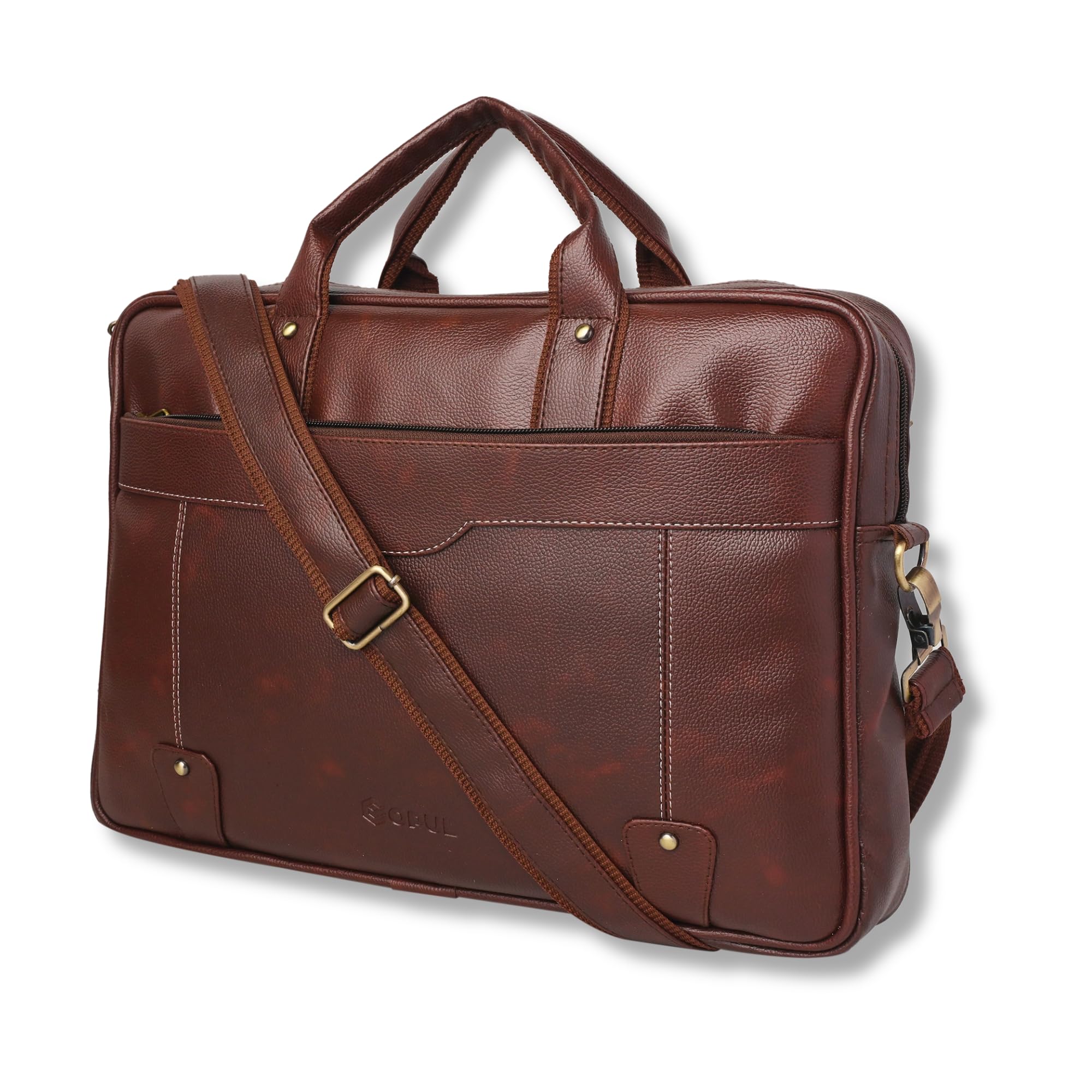 OPUL Modern Brown Laptop Messenger Bag for Office, Business Travel- Stylish Design, Fits 15.6 Inch Laptop, Waterproof PU Leather - Ideal Gift for Men & Women (B0CQQNLRV2) Amazon Price History, Amazon Price Tracker