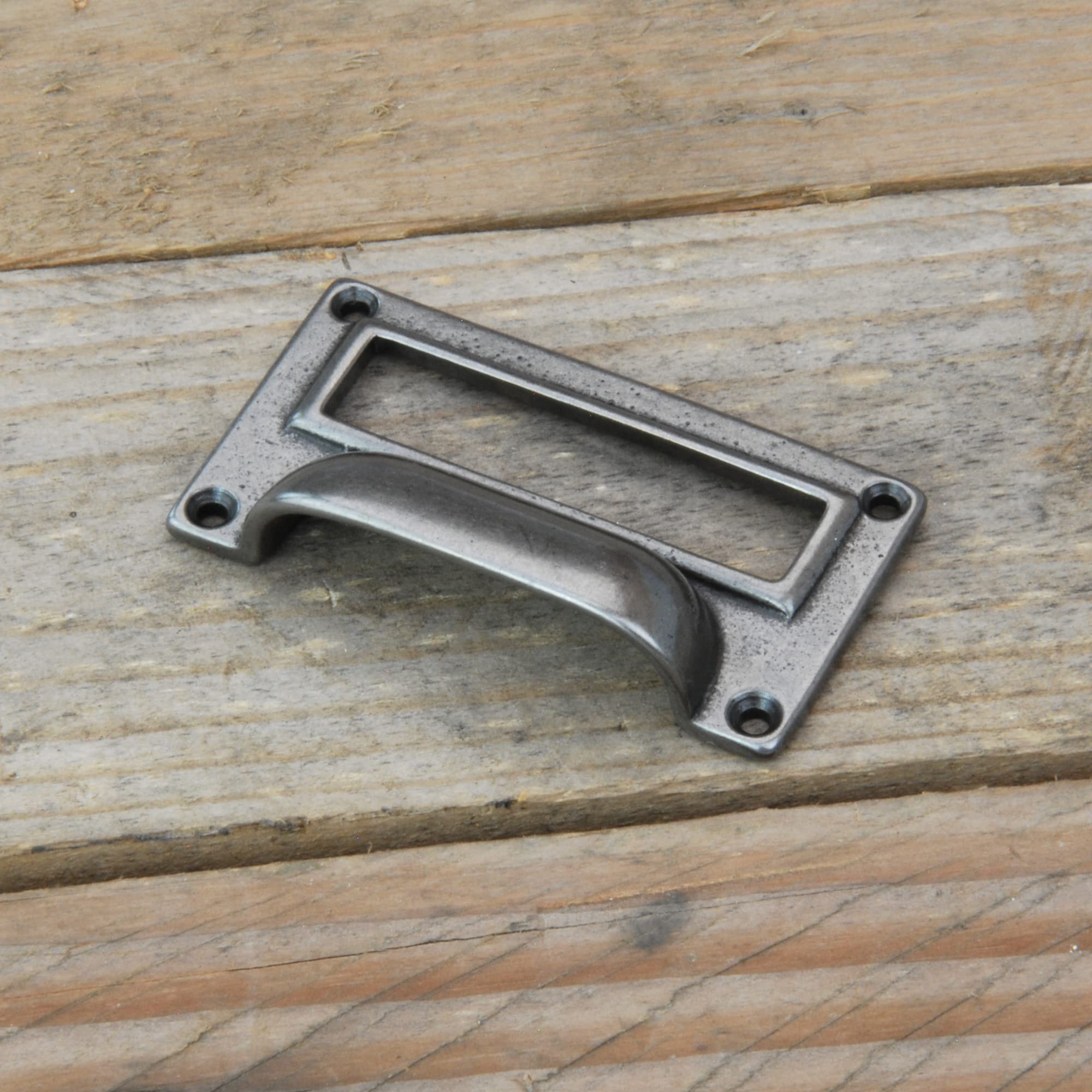 Underground Parts Aged Antique Tarnished Pewter Pewter Finish Cast Iron Cabinet Kitchen Drawer Door Bow Handles Pulls & Knobs (Filing Cabinet Cup Handle 80Mm)