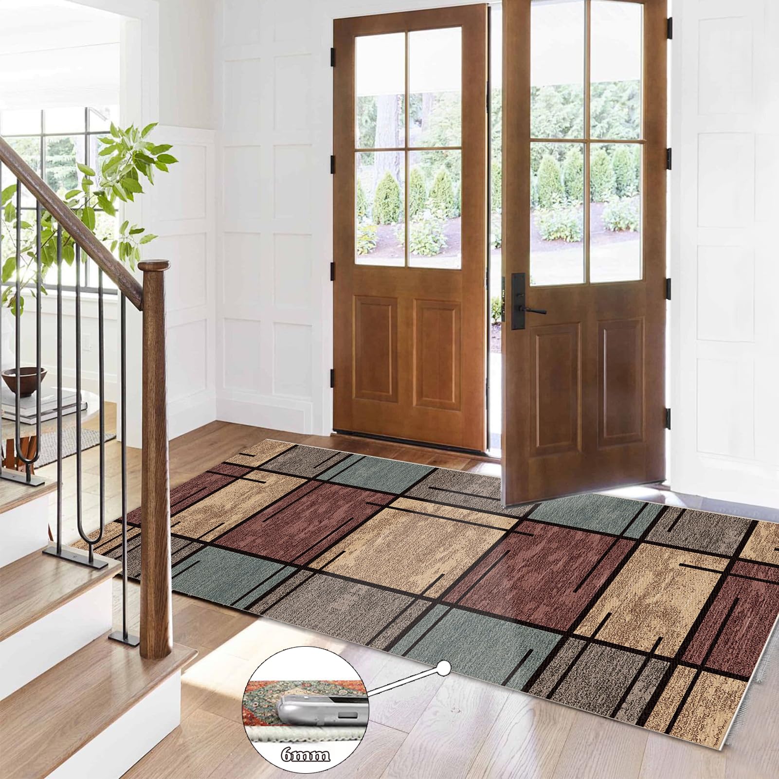 Teppich Läufer Flur Lang Kücheteppich Rutschfest Waschbar Modern 50 x 350 cm Teppichläufer Flur Schmutzfangmatte Küchenläufer Korridor Eingang Flurläufer Schlafzimmer Wohnzimmer Treppen Meterware