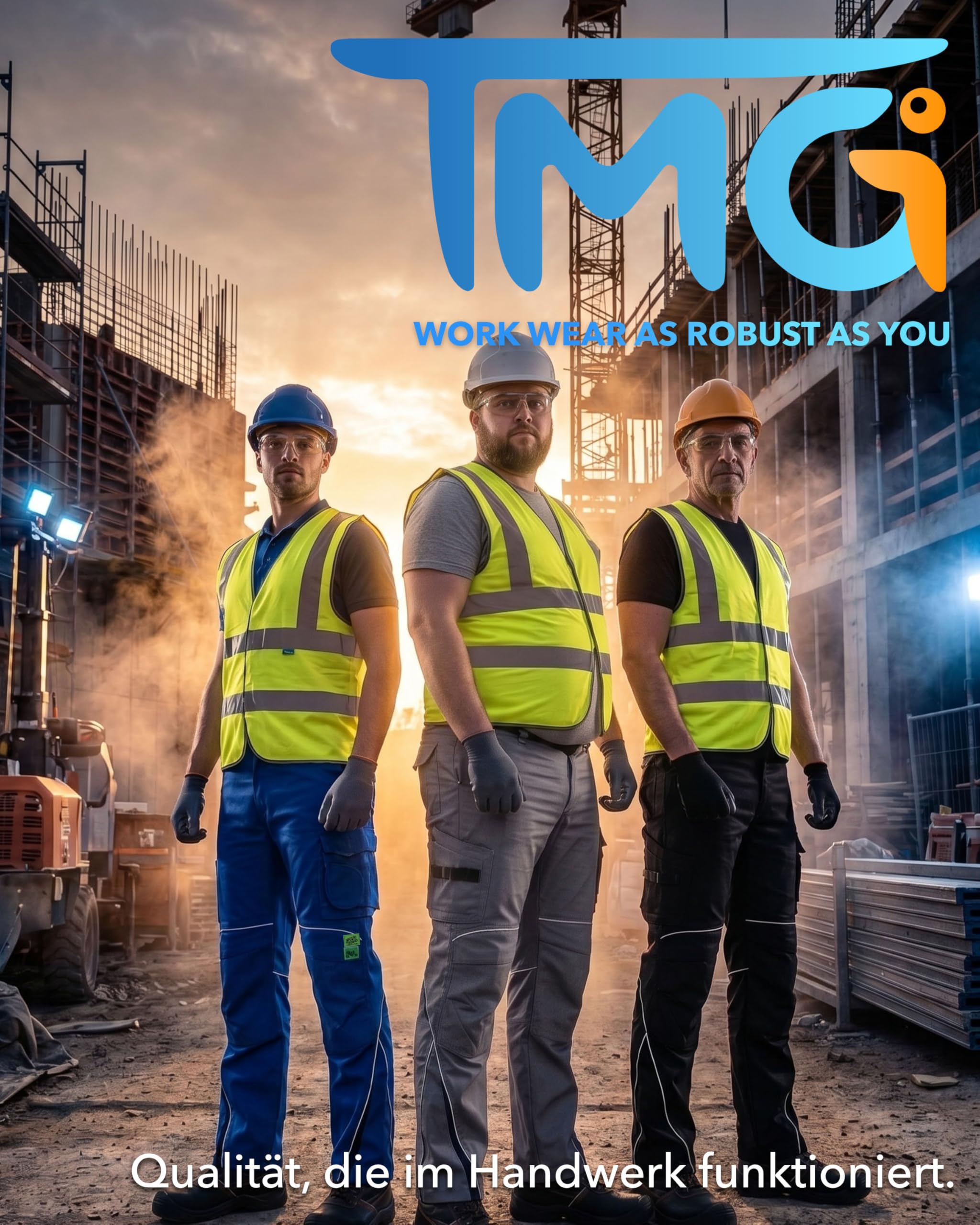 TMG | Arbeitshose Kultworker für Herren, Lange Arbeitshose mit geradem Schnitt, Kniepolstertaschen, Männer Arbeitshose