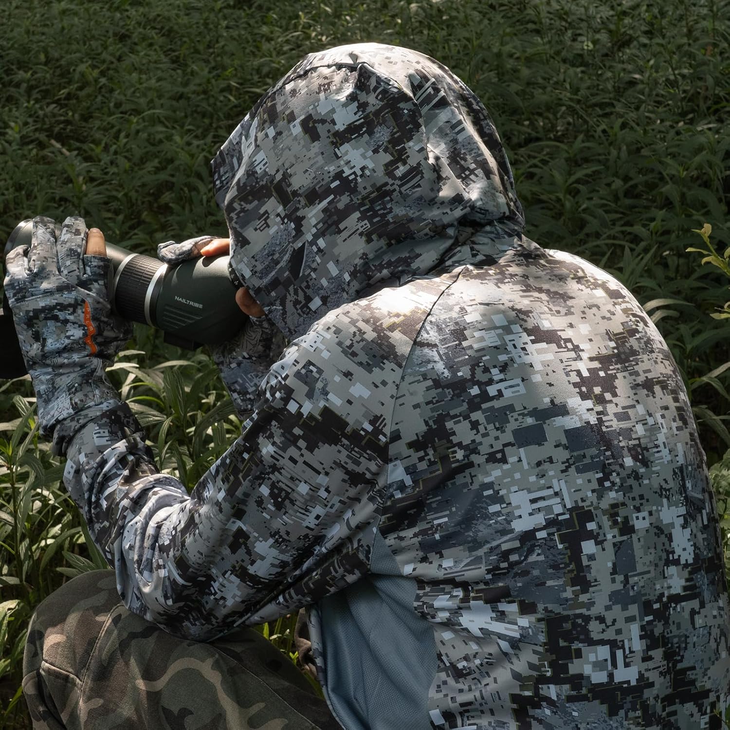 Palmyth Hunting Hoodie with Mask for Men Long Sleeve Sun Protection UV UPF 50+ Camo Fishing Shirts - Image 3