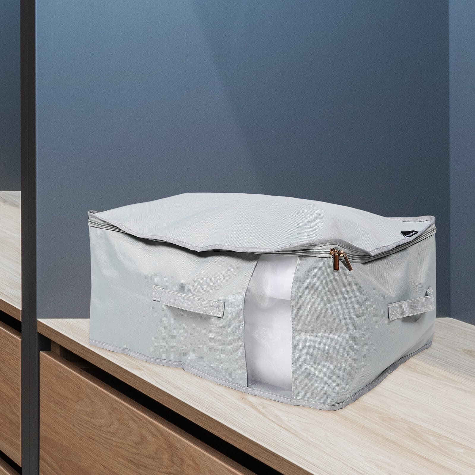 Mikikit Contenitore Portaoggetti Pieghevole Capacità con Maniglie per Coperte Piumoni e Vestiti Organizer Sottoletto Resistente Camera e Armadio