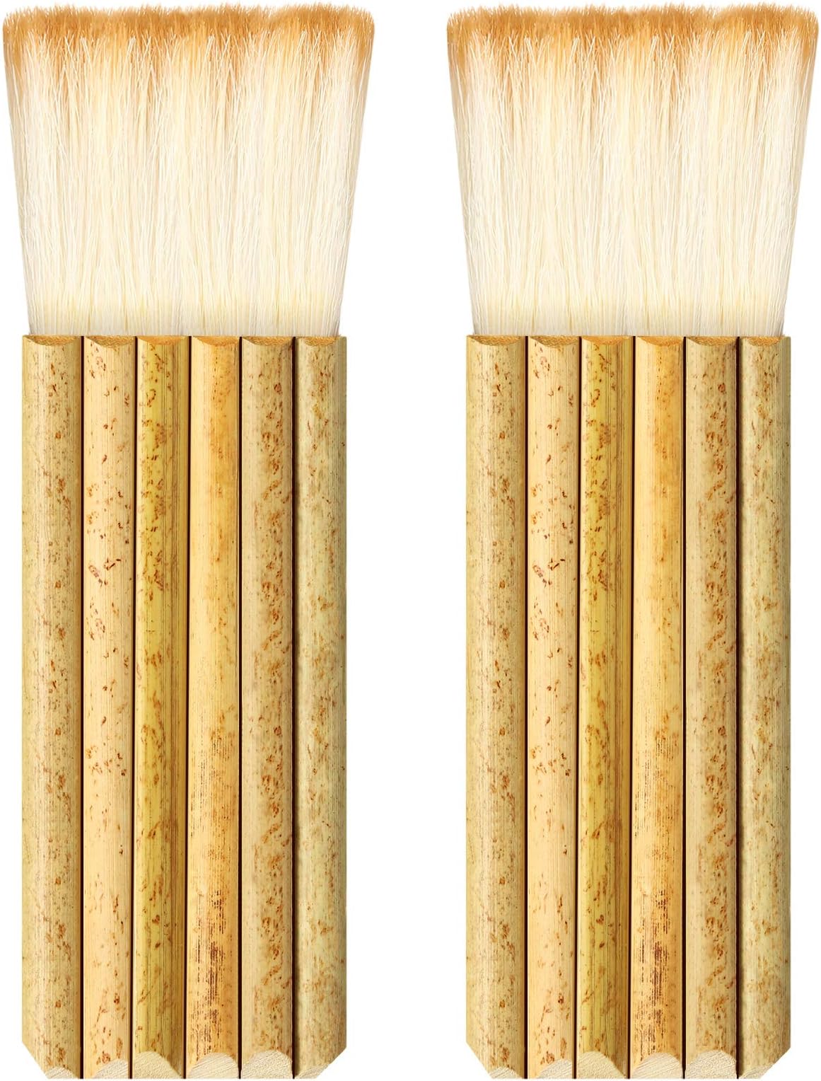 Tenare 2 Pcs Hake Brush for Watercolor Bamboo Blender Ceramics Glaze Paint Brush Artist Craft Drawing for Watercolor, Wash, Ceramic and Pottery Painting(Classic Style)