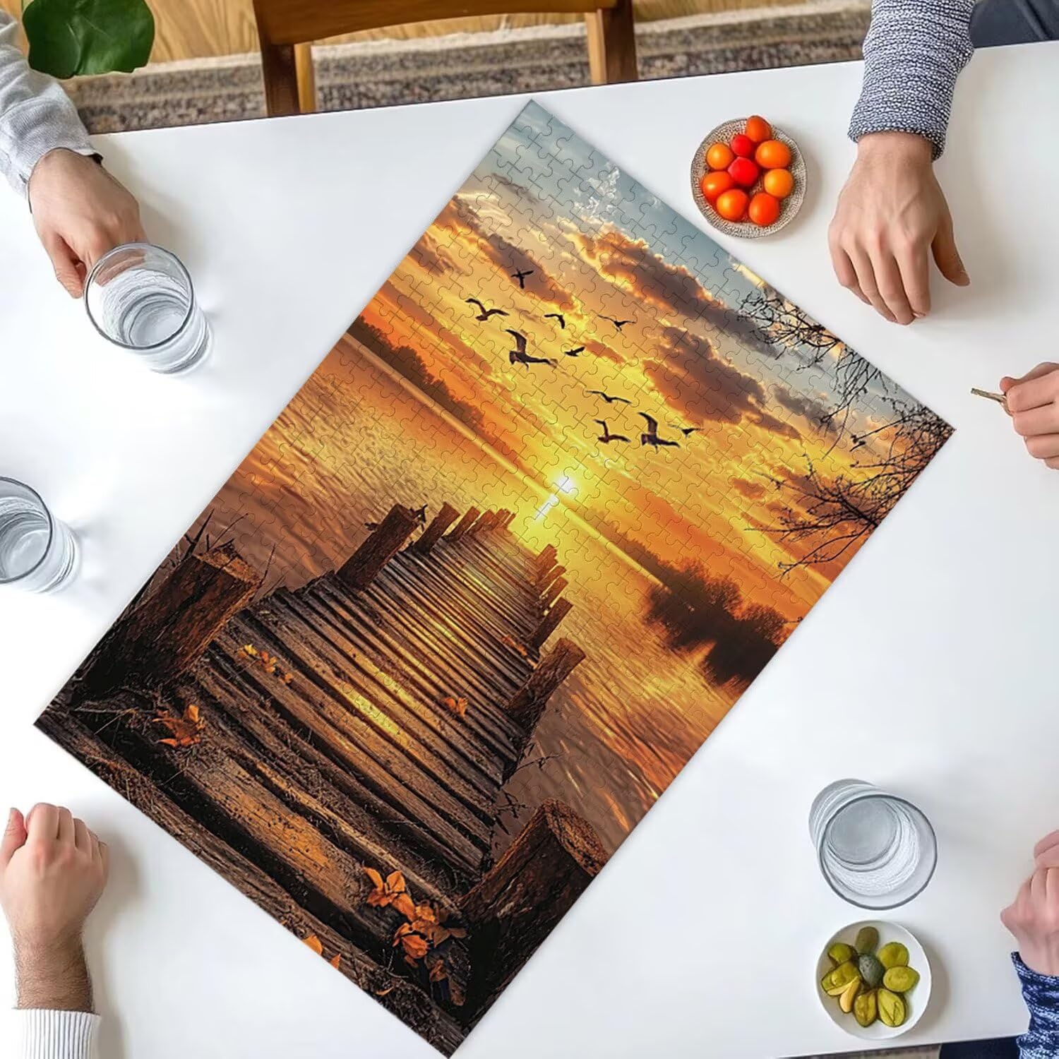 1500 Pezzi di Puzzle, Marina del tramonto1500 Pezzi di Puzzle per Adulti, Regalo di Anniversario e Natale, Decorazione Della Casa, Prevenzione Della Degenerazione Cerebrale Negli Anziani v-847