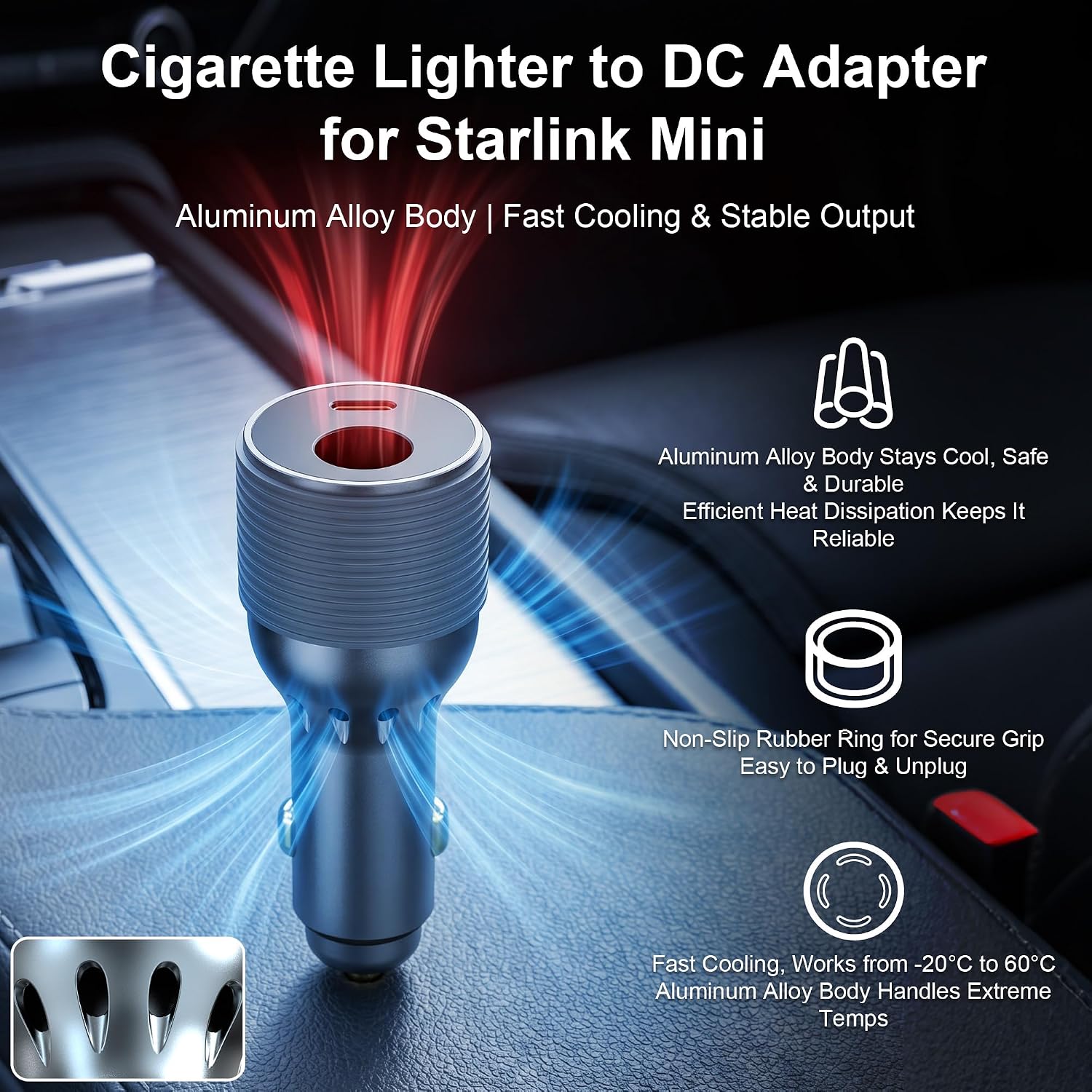 Starlink Mini Car Adapter, 12V-24V to 30V Step Up Converter for RV & Boat