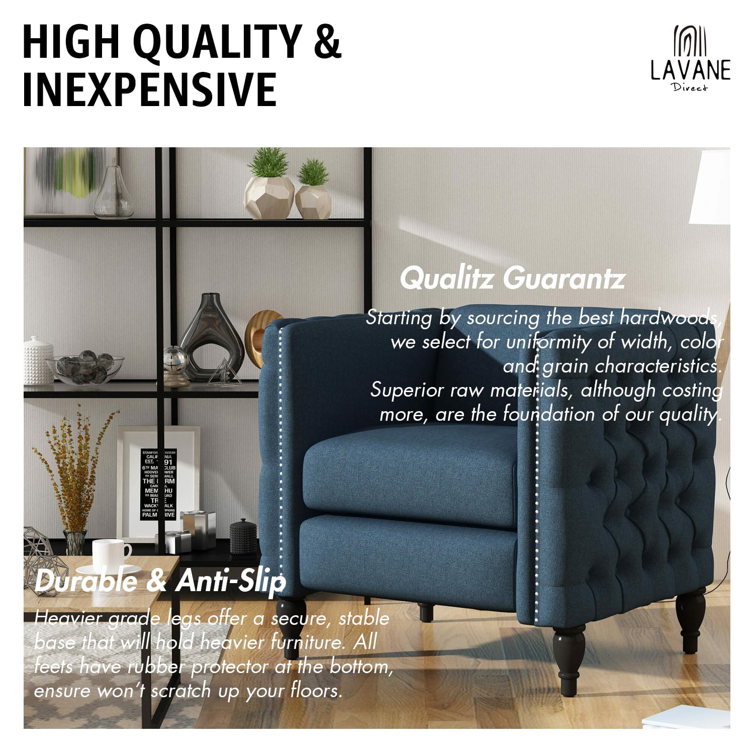 La Vane 8.5 inch / 22cm Wooden Furniture Legs - Image 4