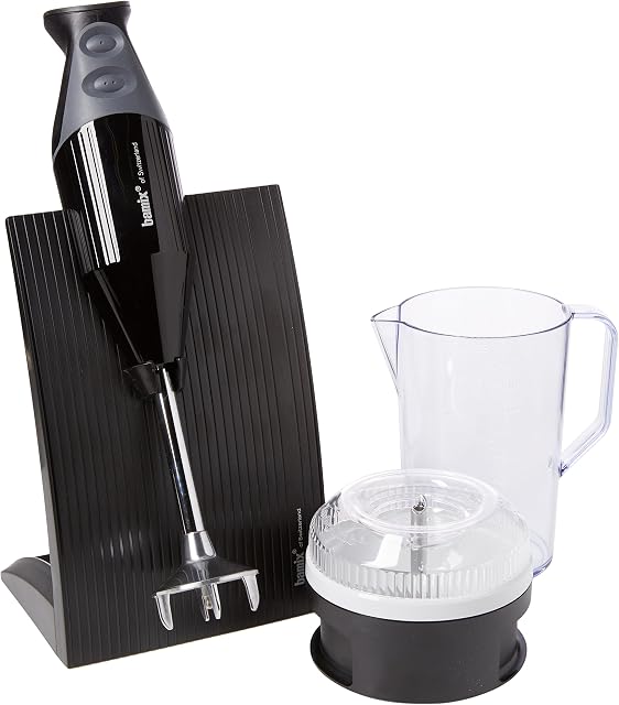 bamix 100.305 Black Hand Blender Food Processor, 200 W Motor, 2 Speed Setting, Stainless