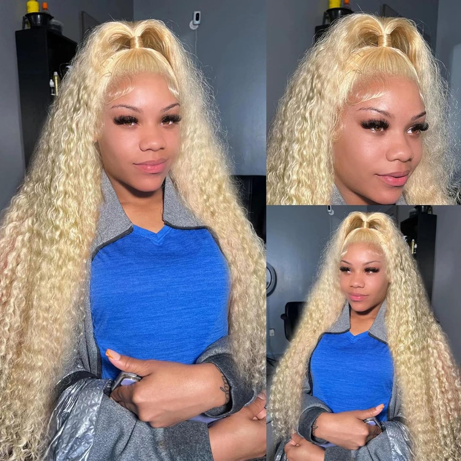 Human Hair Wig Pre Plucked 180 Density 13X4 Lace Frontal Wig 613 Blonde Human Hair Deep Wave Lace Wig 30 Inch for Black Women