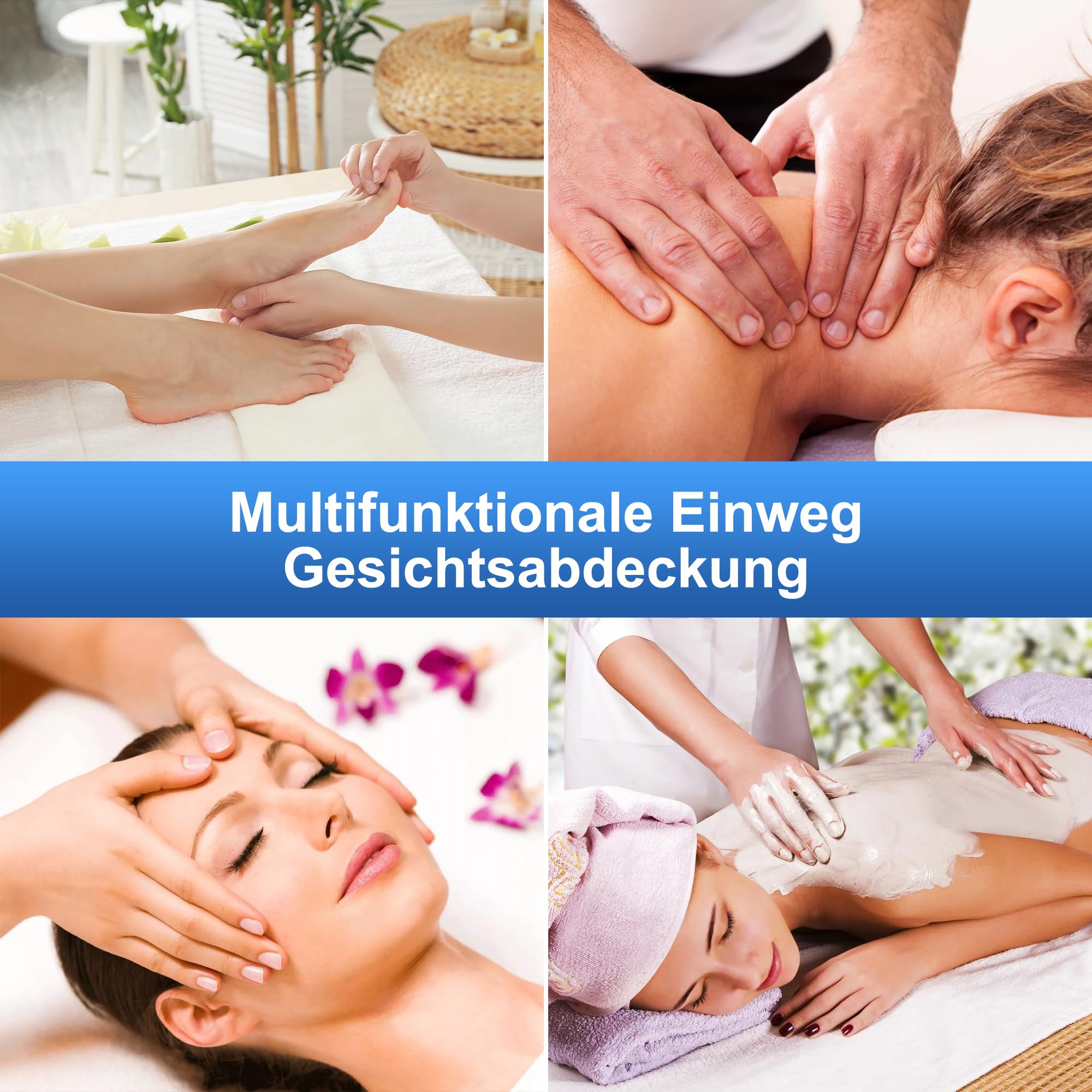 Nasenschlitztücher Massageliege, 500 Stück Einwegauflage Für Massage Kopfstütze Gesichtsauflage Für Massage Hygieneüberzug Für Alle Massageliegen Massagebänke Massagetische Therapieliegen