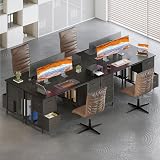 Coleshome Bureau avec 6 Tiroirs, 160x52 cm Bureau Informatique avec Rangement, Bureaux D'ordinateur pour Le Bureaux à Domicile, Noir - 3