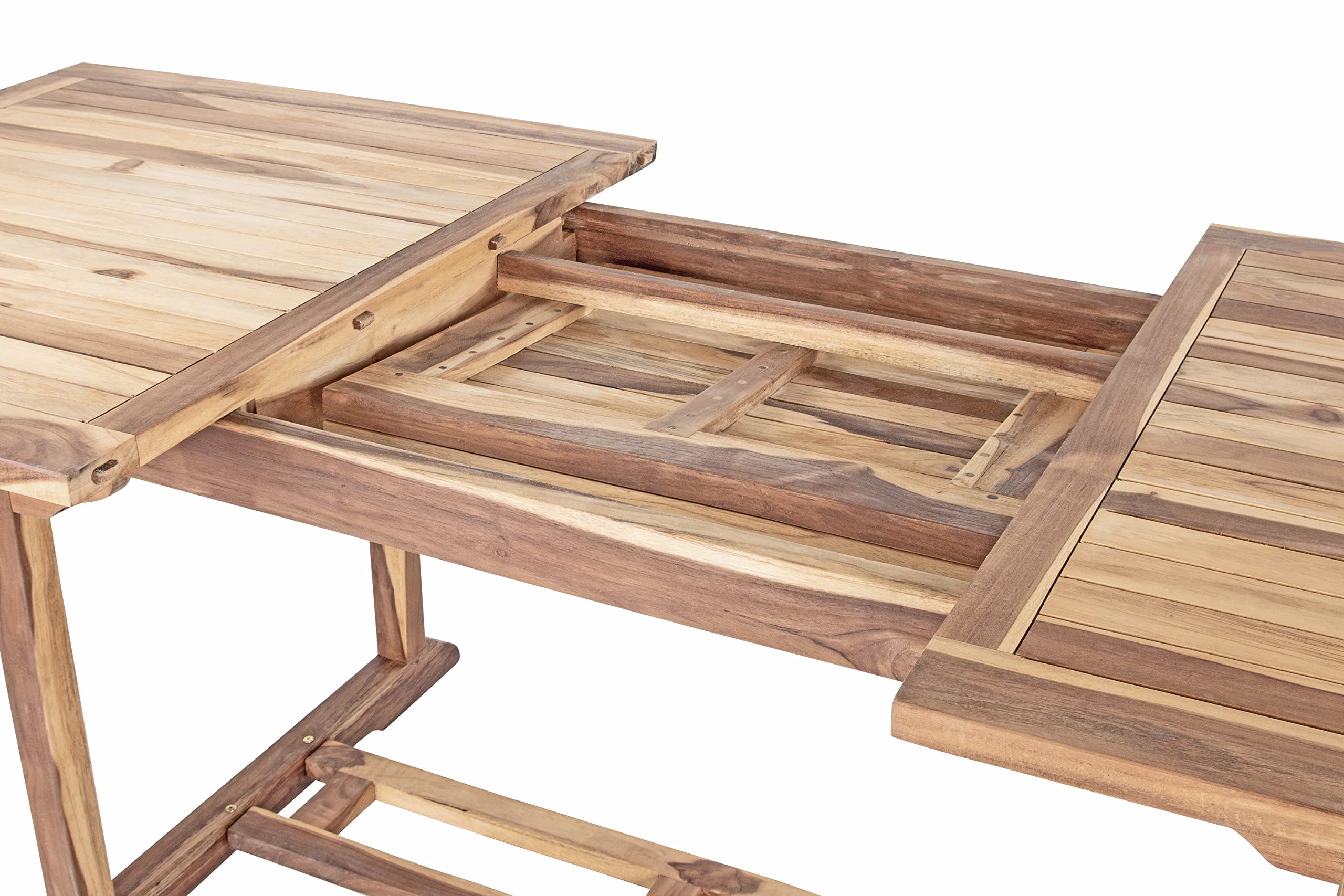 SAM Gartengruppe Kuba, 1x Gartentisch Kuba & 6 x Hochlehner Aruba, Garten-Möbel aus Teak-Holz, Garten-Set aus Massivholz, Garten-Tisch Esstisch mit Schirmloch, Ausziehtisch 180 – 240 x 100 cm