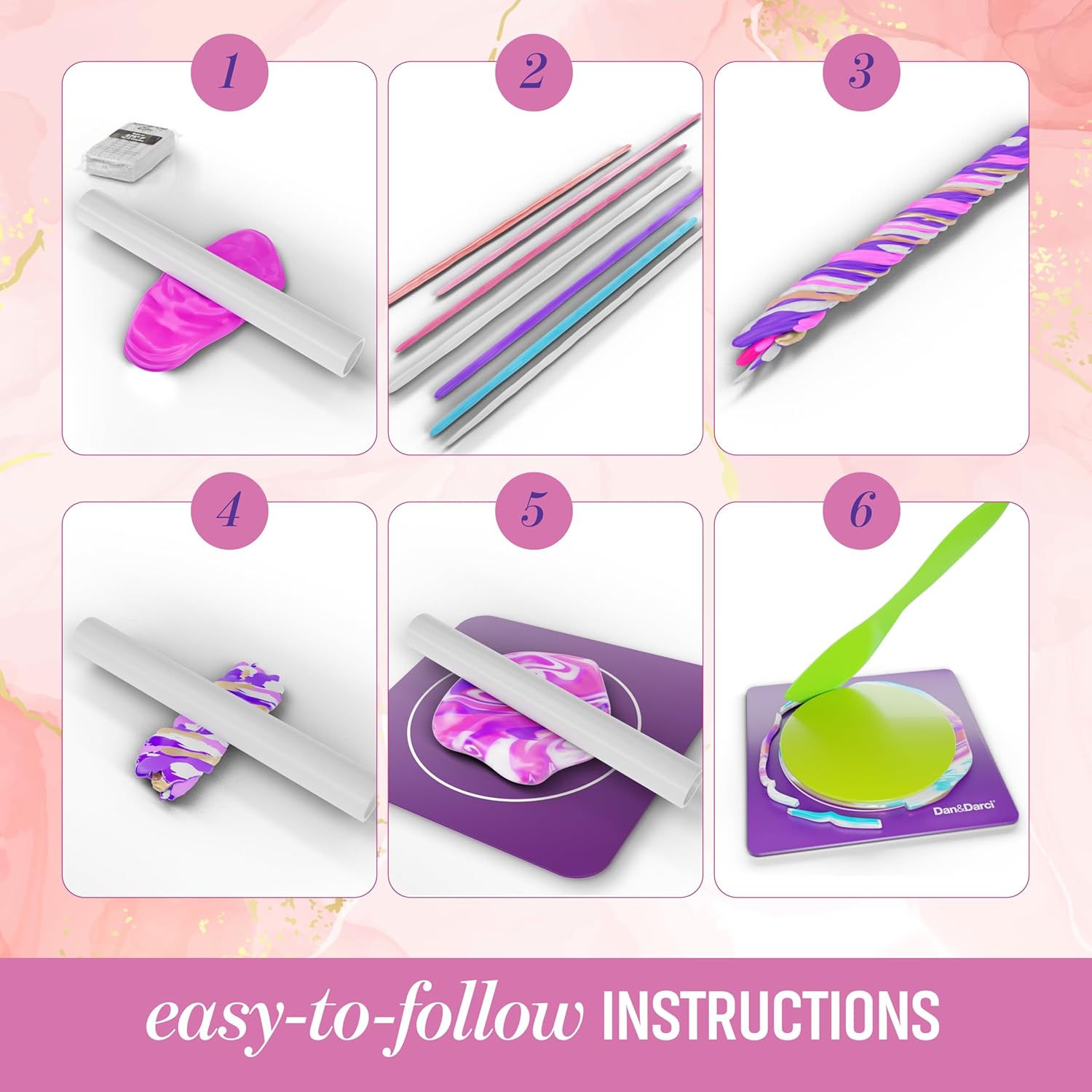 Dan&Darci Craft 'n Clay - Jewelry Dish Making Kit for Kids Ages 8-14 Year Old - Best DIY Arts & Crafts Kits - Easter Gifts - Creative Toys for Preteen & Teenagers - Girl Birthday Gift Ideas - Image 4