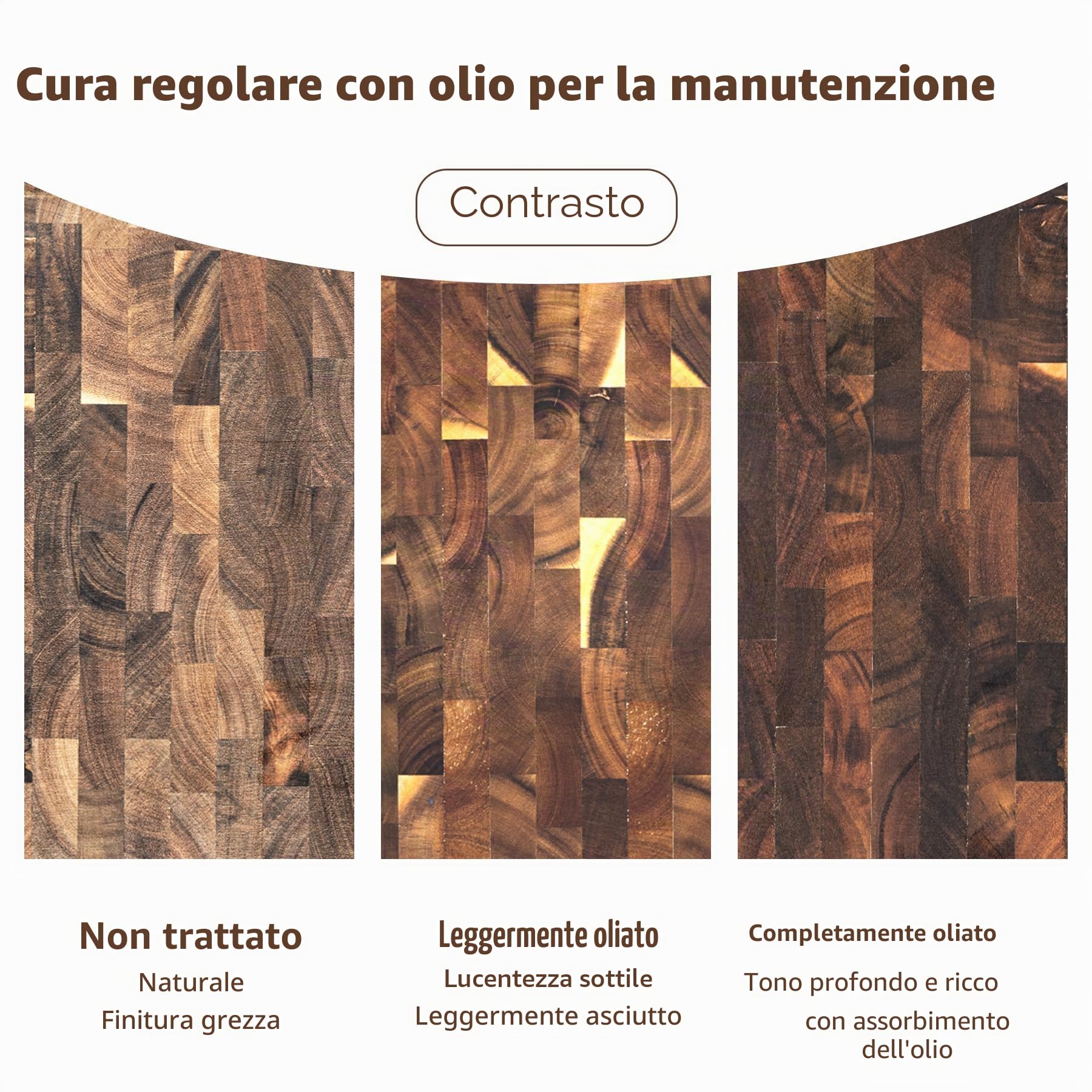 Utoplike Tagliere in acacia, blocco da macellaio reversibile a fibra finale | Con scanalatura per succo e manici, tagliere in legno per carne, verdure e formaggio,43 x 30.5 x 3.5cm