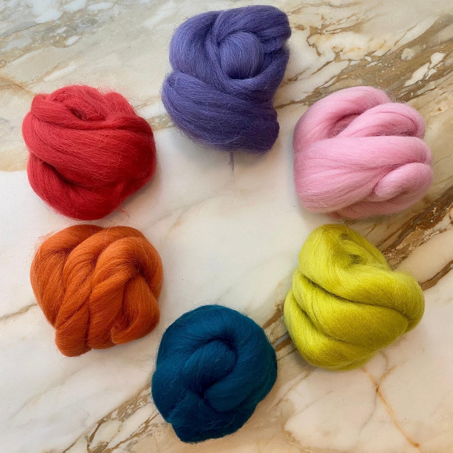 Revolution Fibers Dyed Wool Top | Shetland Collection of Crafting Fibers | Perfect for Spinning, Needle Felting, Wet Felting and Tapestry Wall Hangings (Groovy Times)