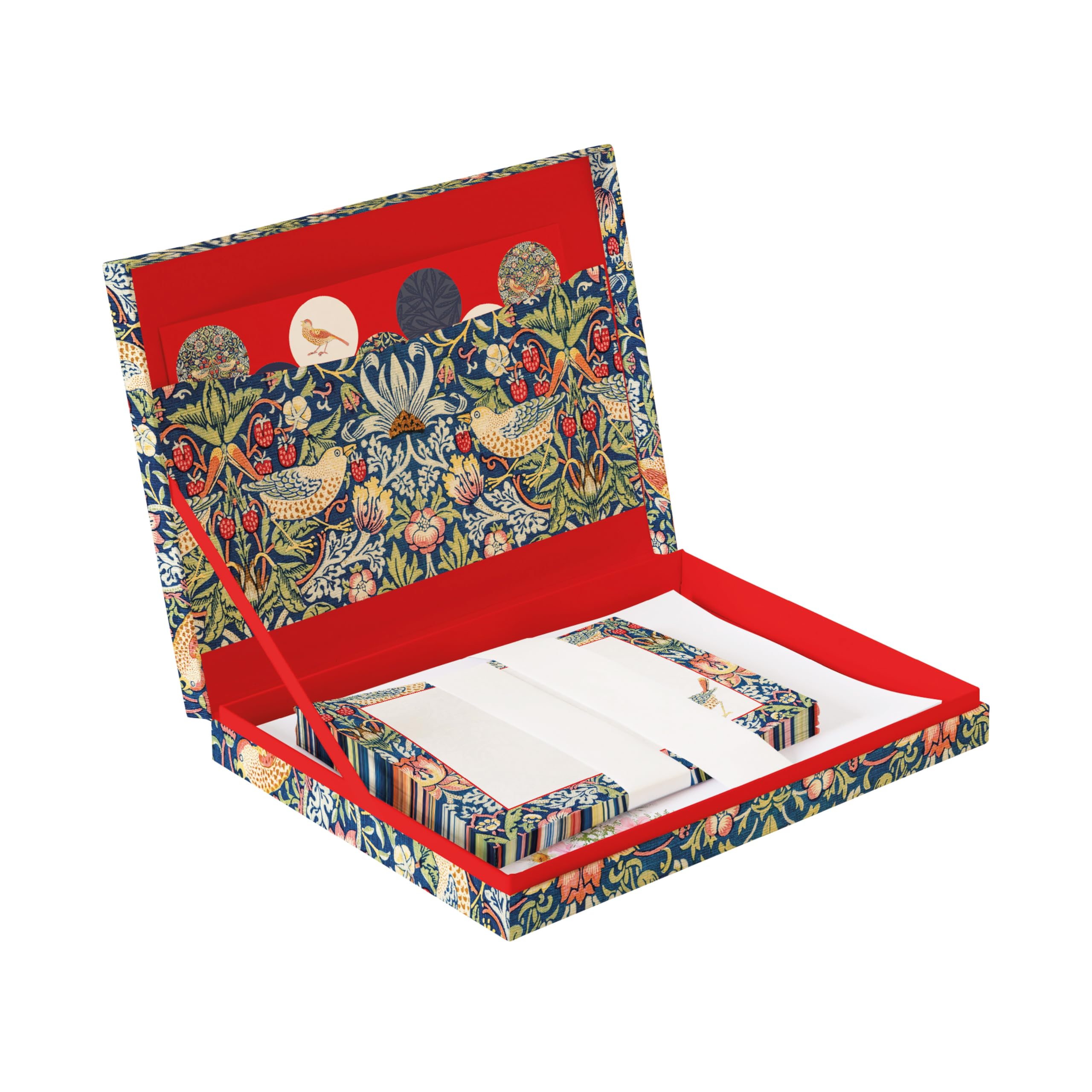 TGSC | William Morris - Strawberry Thief Gifted Stationery Letter Writing Sets | Ballpoint Pen with 32 x A5 Letter Paper Sheets & 16 x Envelopes | Writing Paper & Envelopes