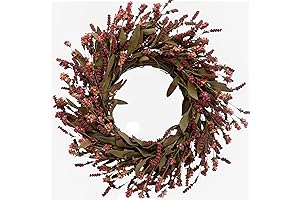 TEMPUS 20" Fall Artificial Natural Burgundy Flower String Wreath